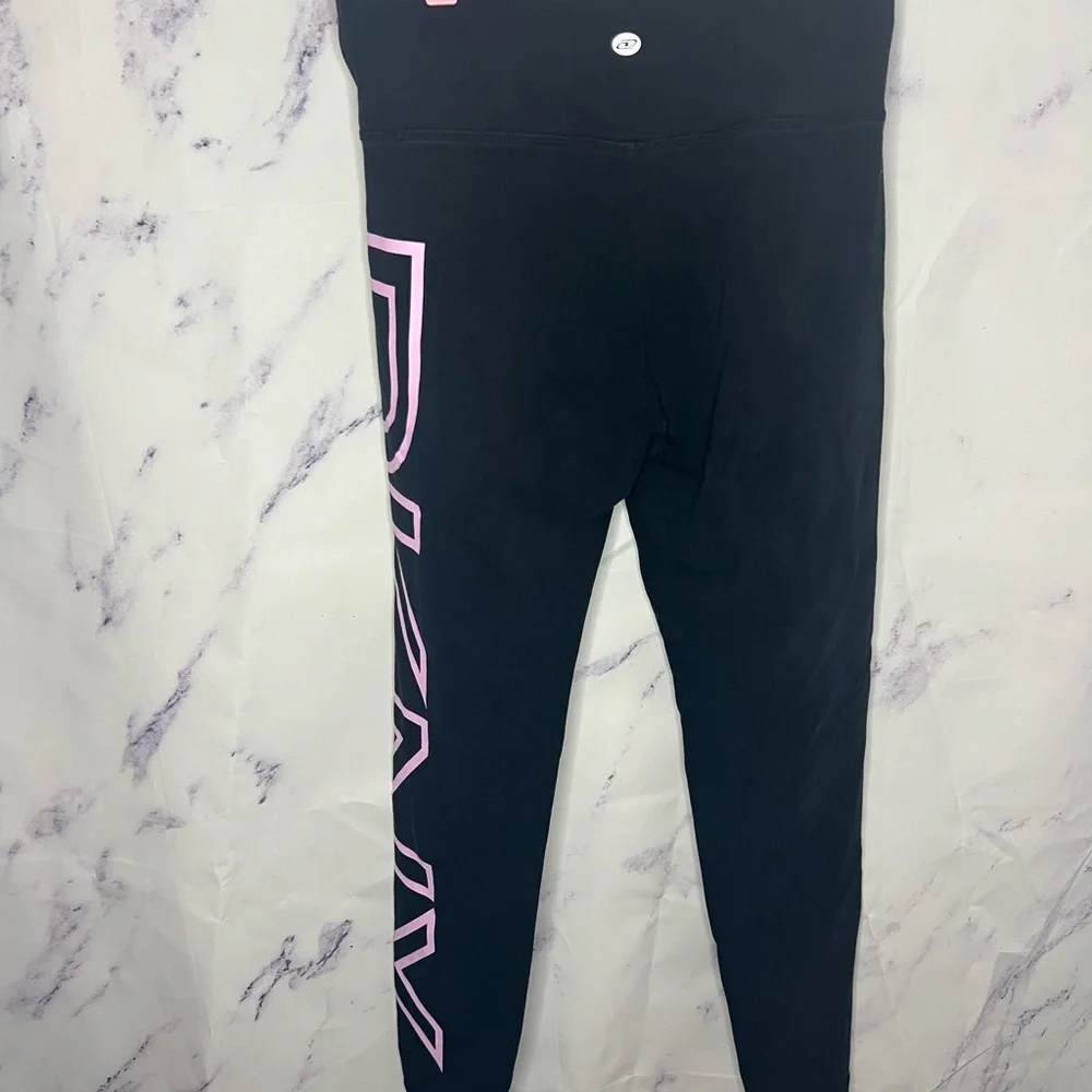 DKNY Logo Capri Black Leggings Sz S - Picture 3 of 4